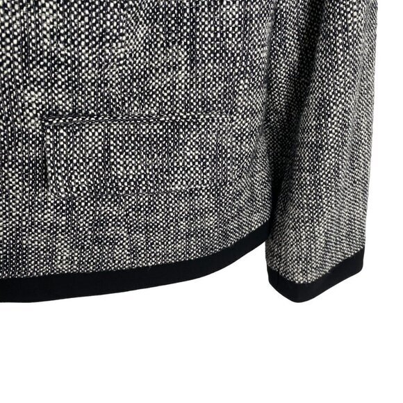 Talbots‎ Blazer Jacket Size 14 Black White Cotton Blend Office Career CJ-1032 - Picture 5 of 7